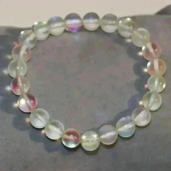 Angel Aura Quartz Bracelet with 8mm Beads - Picture 1 of 3